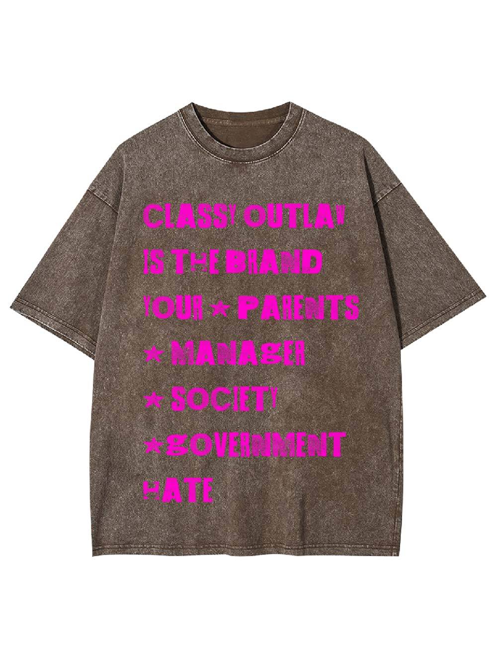 Classy Outlaw Rebellion Washed Tshirt