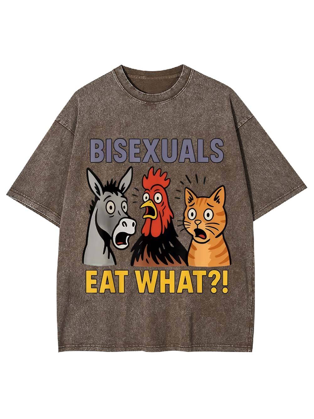 Bisexuals Eat What?! Washed Tshirt