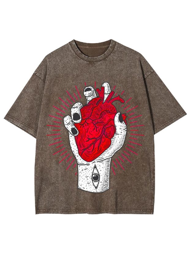Heart In Hand Washed Tshirt