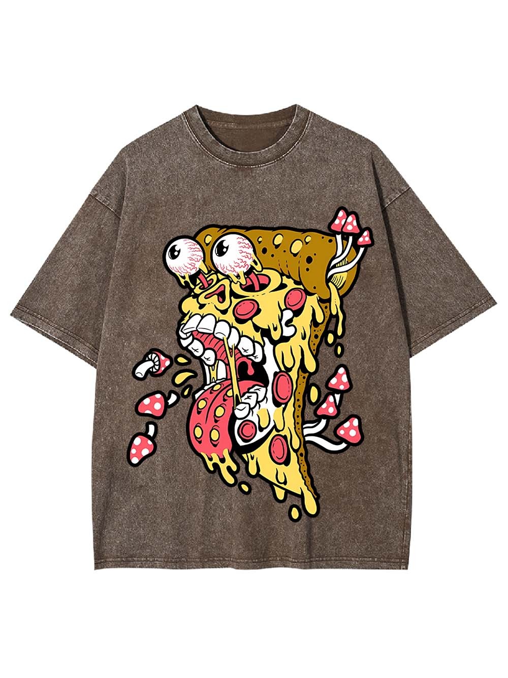 Trippy Pizza Madness Washed Tshirt