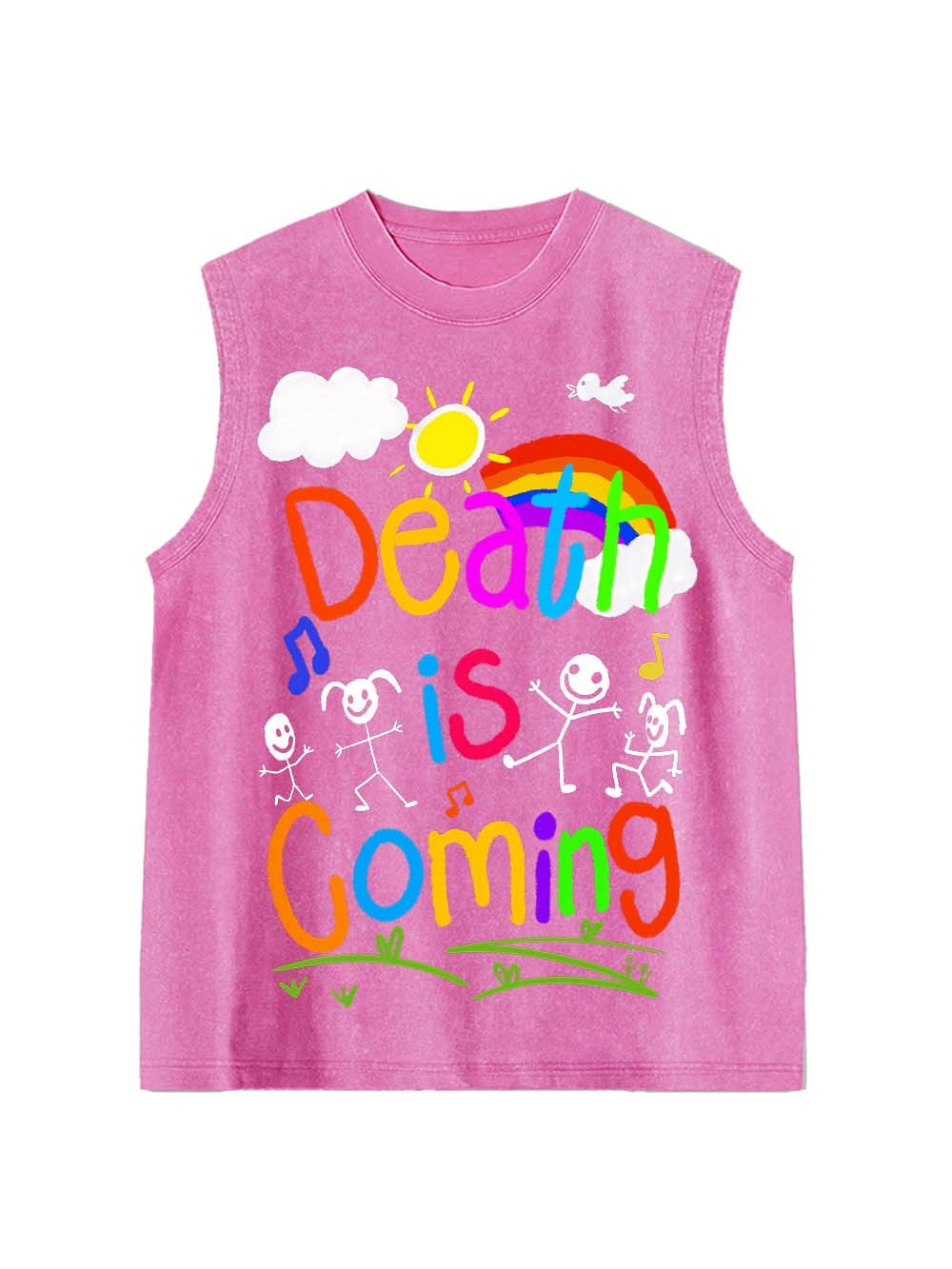 Death Is Coming Washed Tank Top