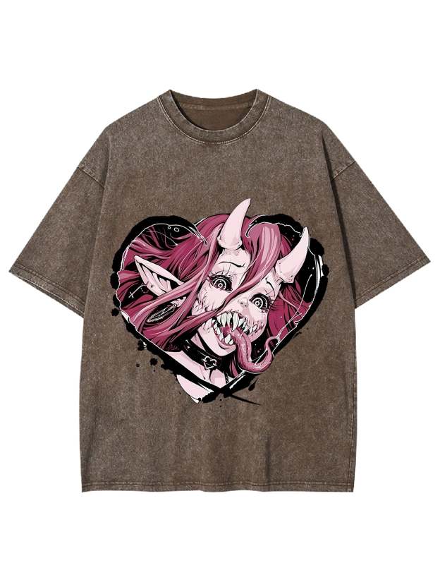 Heart Of The Demoness Washed Tshirt