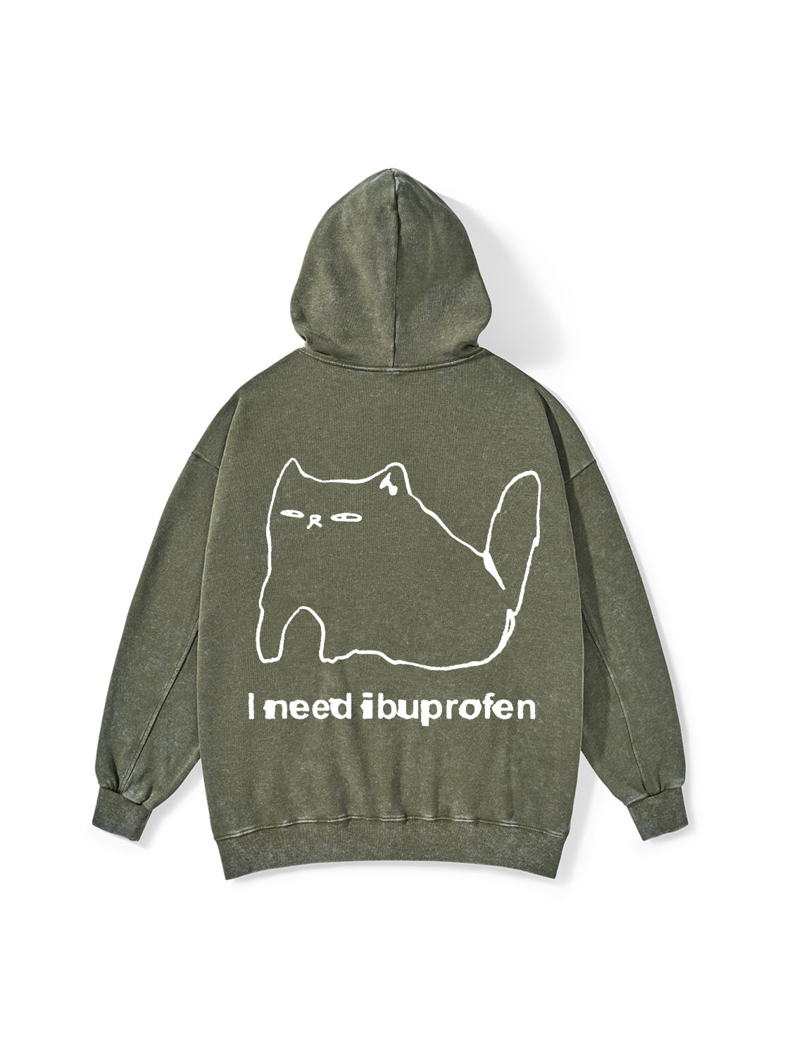 Ibuprofen Cat Washed Hoodie