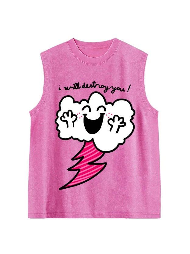 I Will Destroy You! Washed Tank Top