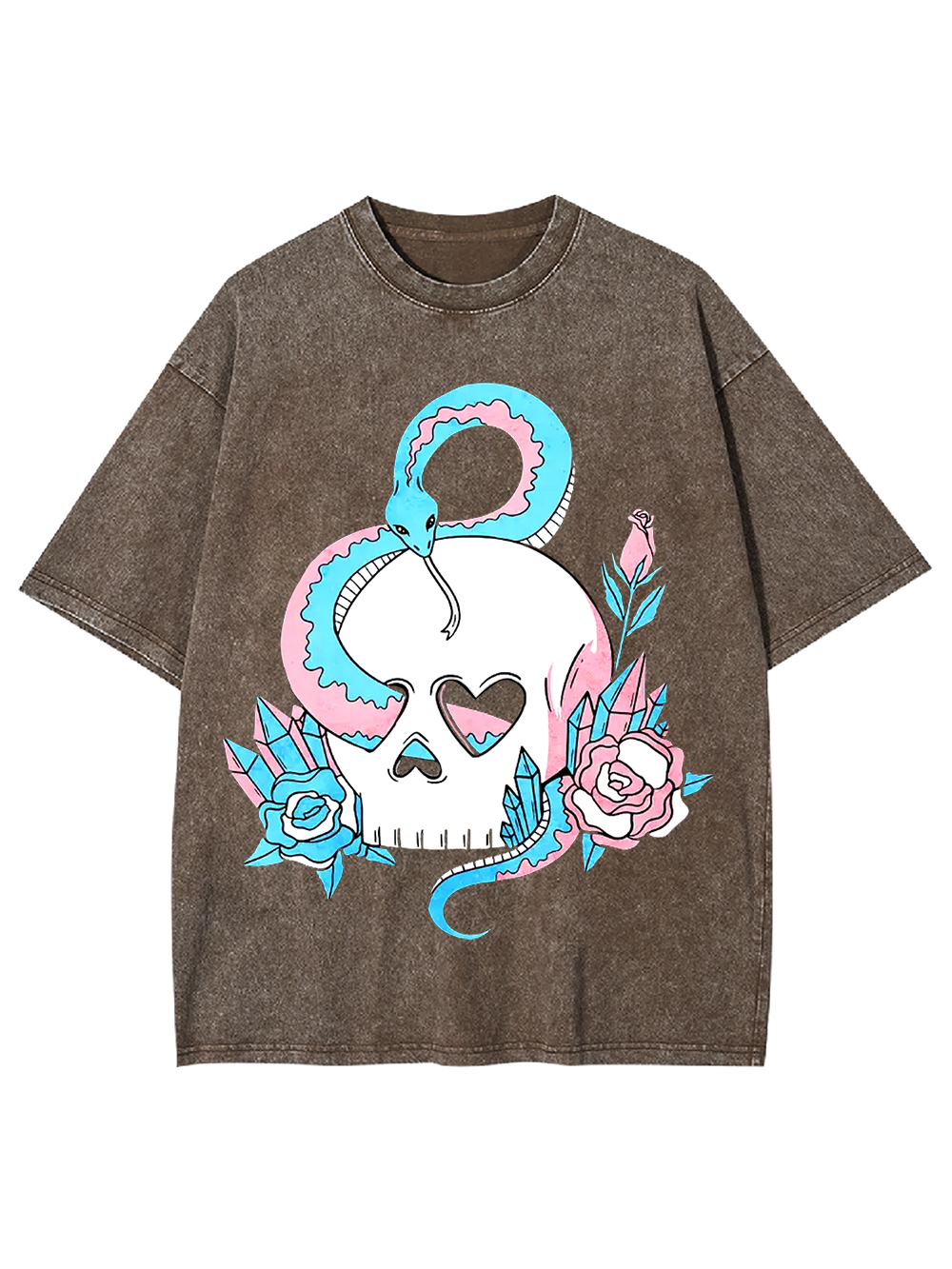 Serpent and Skull Elegance Washed Tshirt