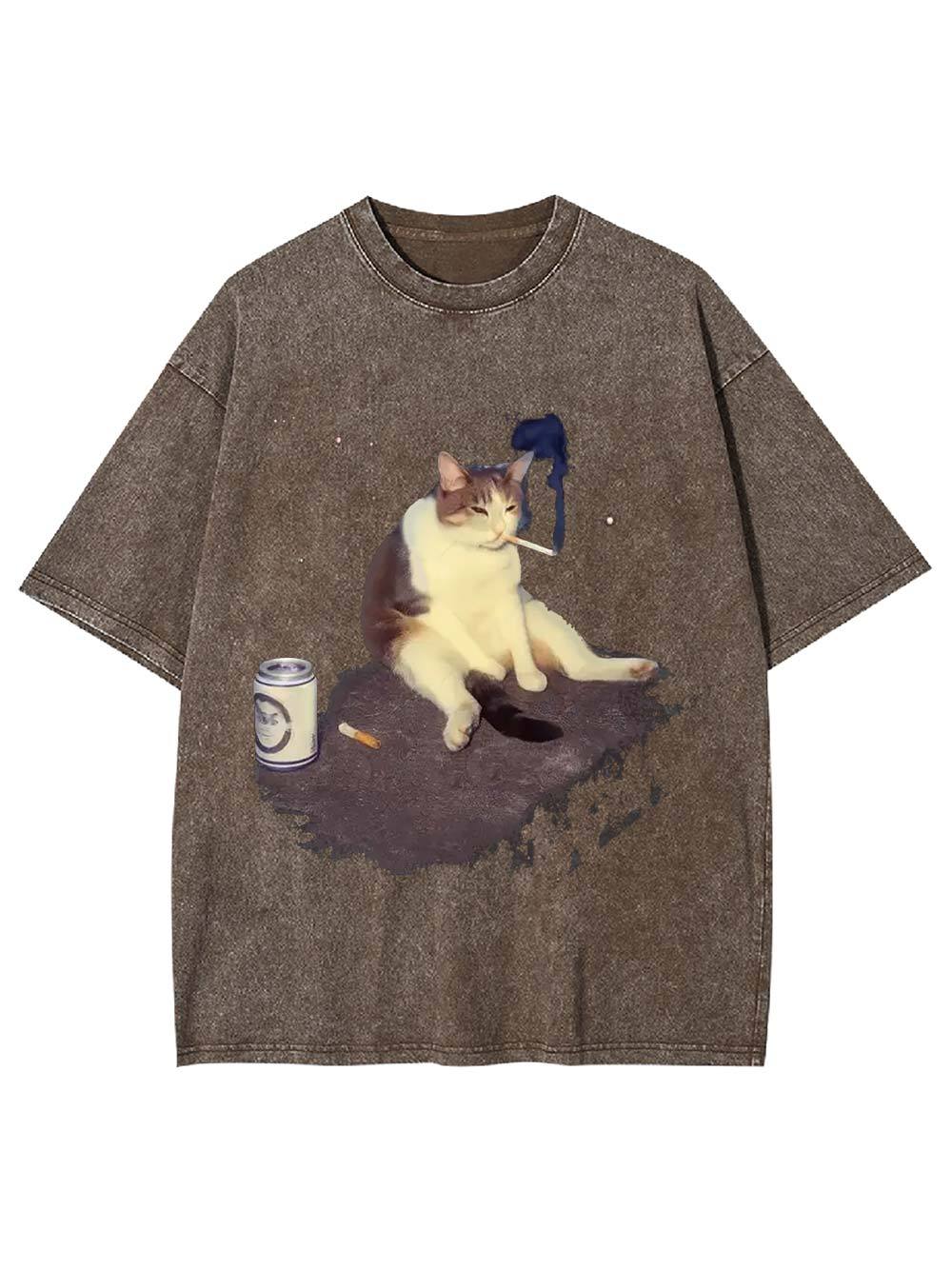 Chill Cat Vibes Washed Tshirt Washed Tshirt
