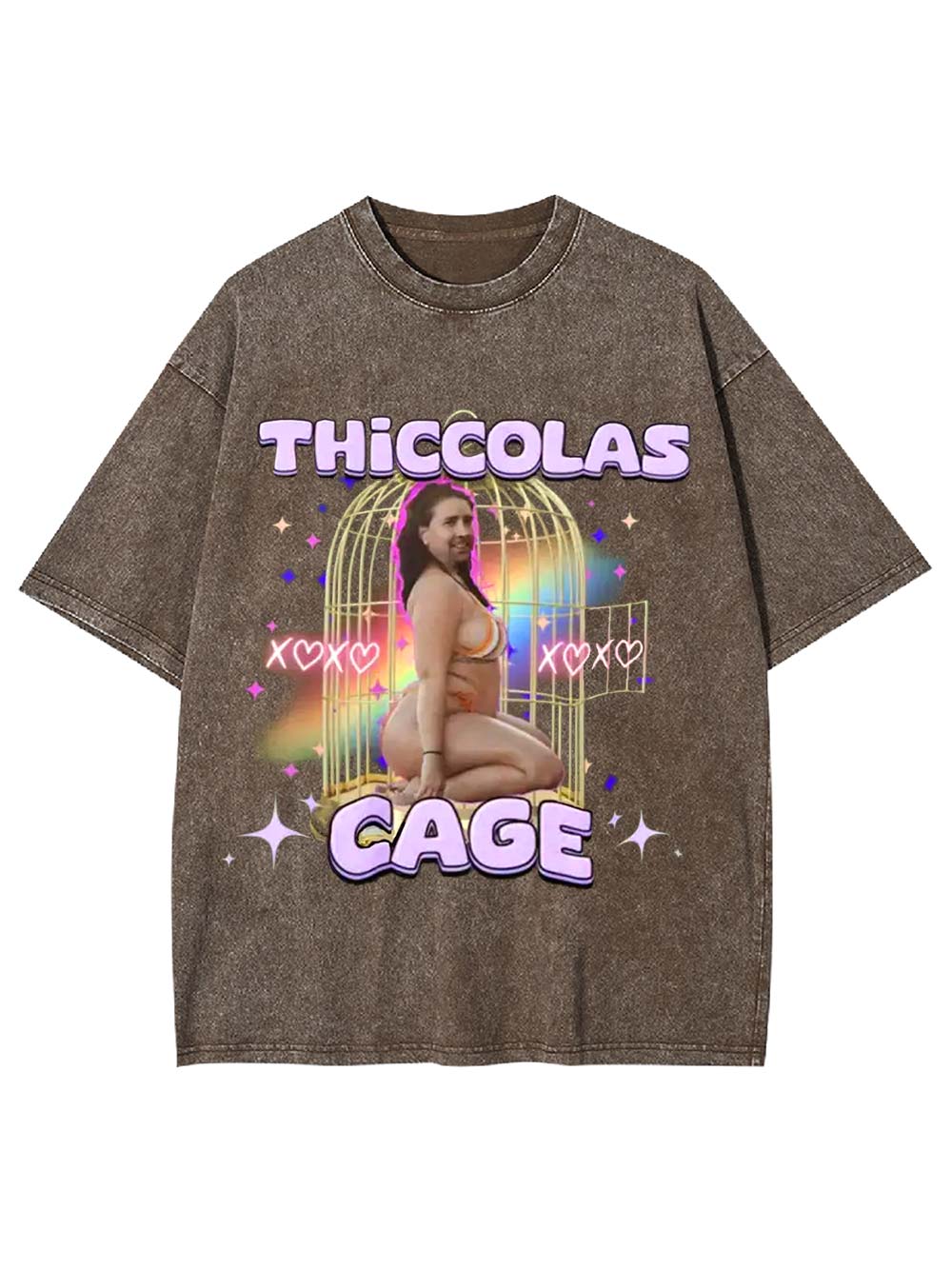Thiccolas Cage Washed Tshirt Washed Tshirt