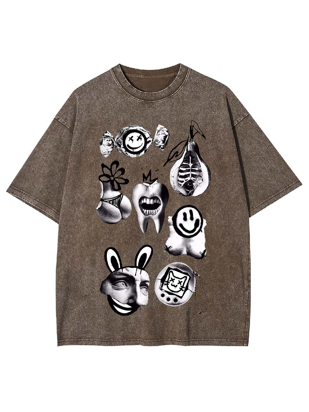 Abstract Chaos Collage Washed Tshirt