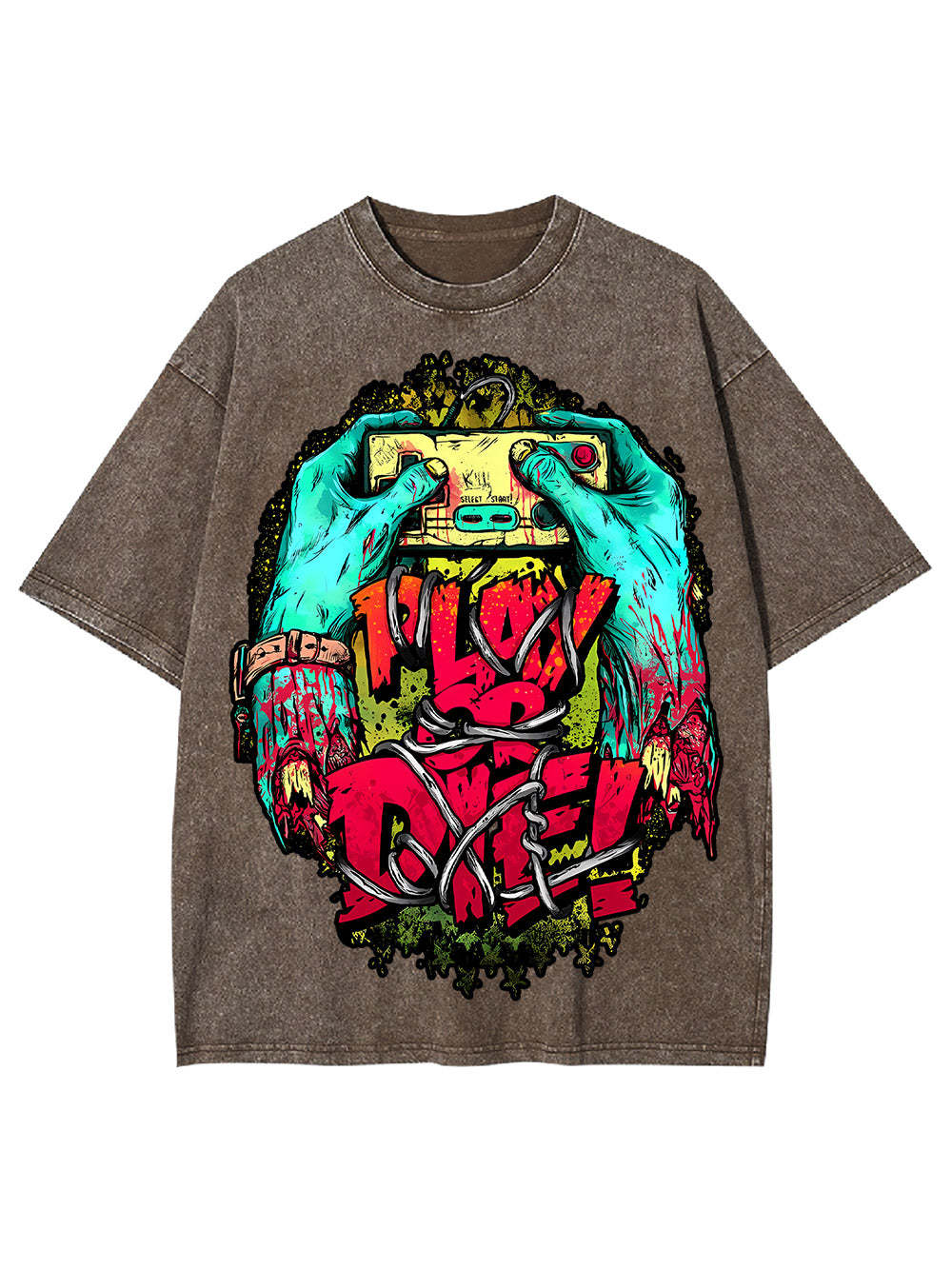 Play Or Die! Washed Tshirt-ClassyOutlaw Sale