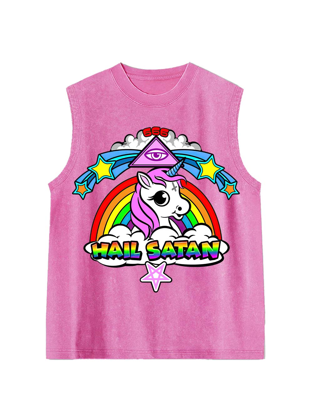 Hail Satan  Washed Tank Top