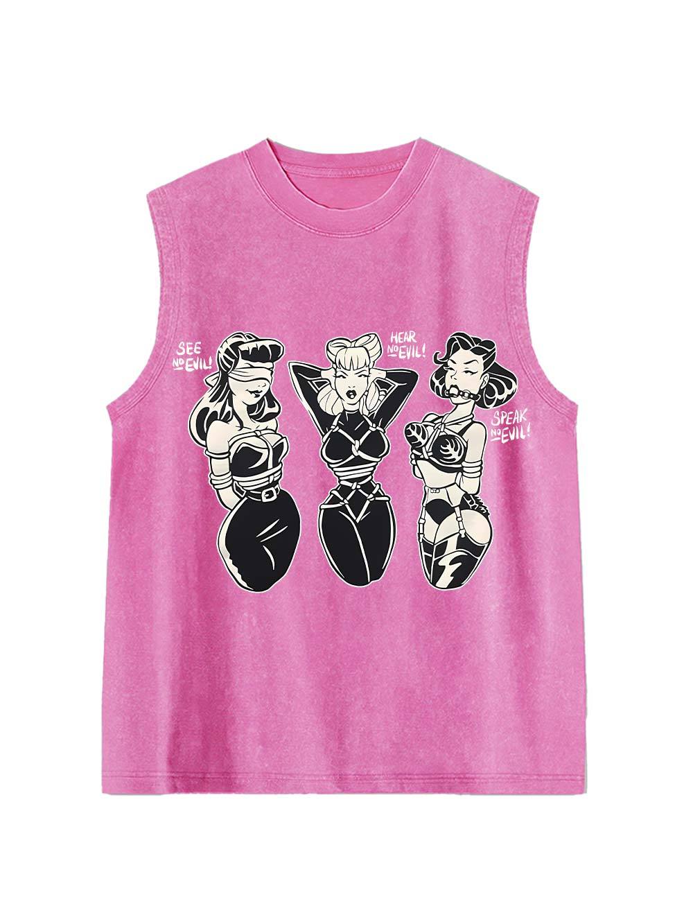 See Hear Speak Washed Tank Top