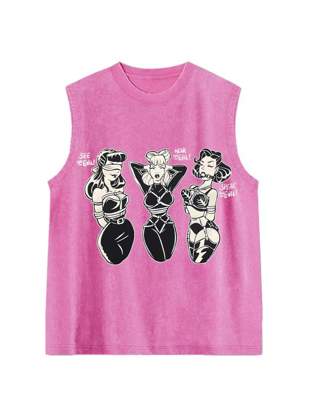 See Hear Speak Washed Tank Top