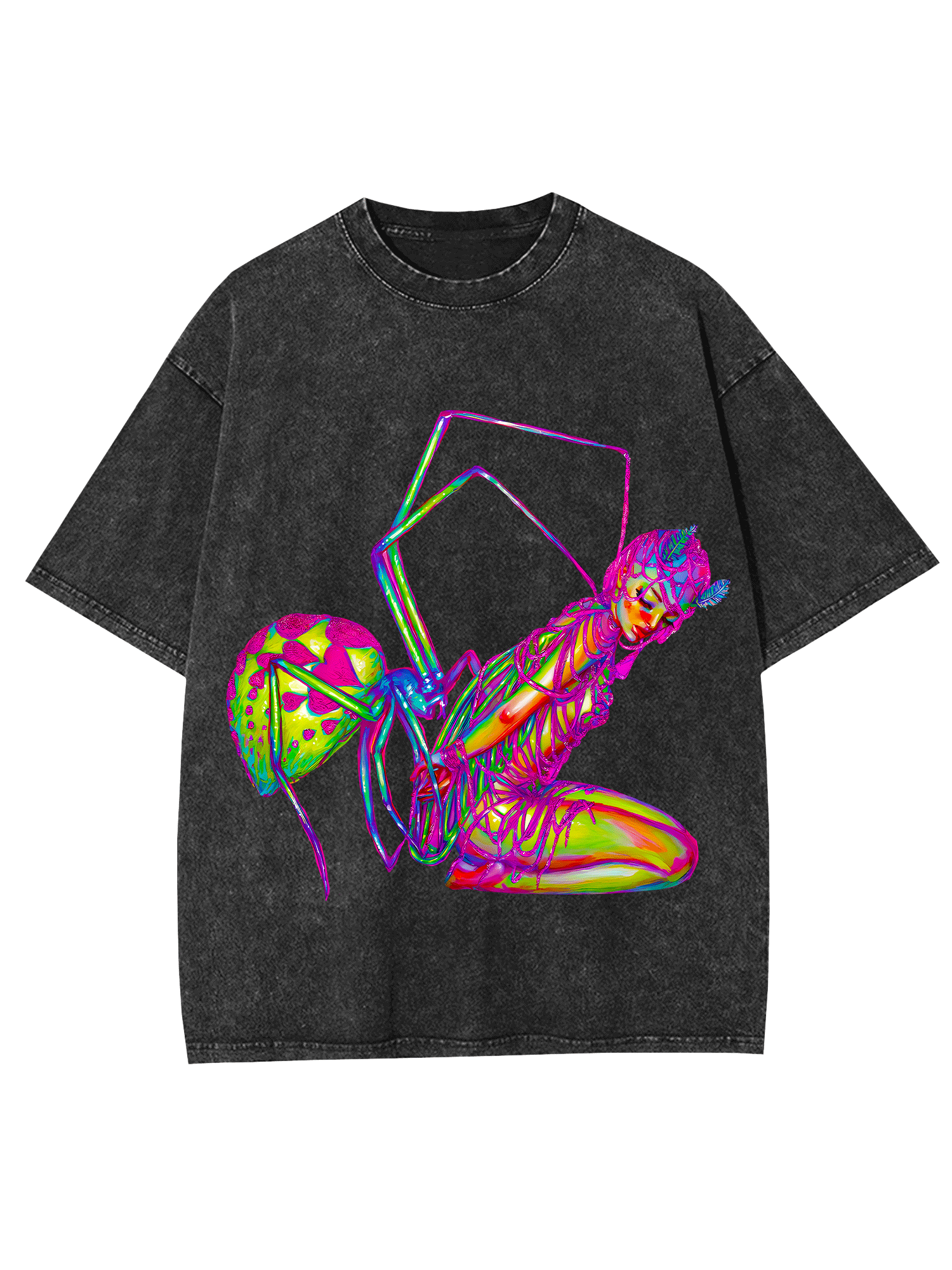 NEON SPIDER HYBRID WASHED TSHIRT