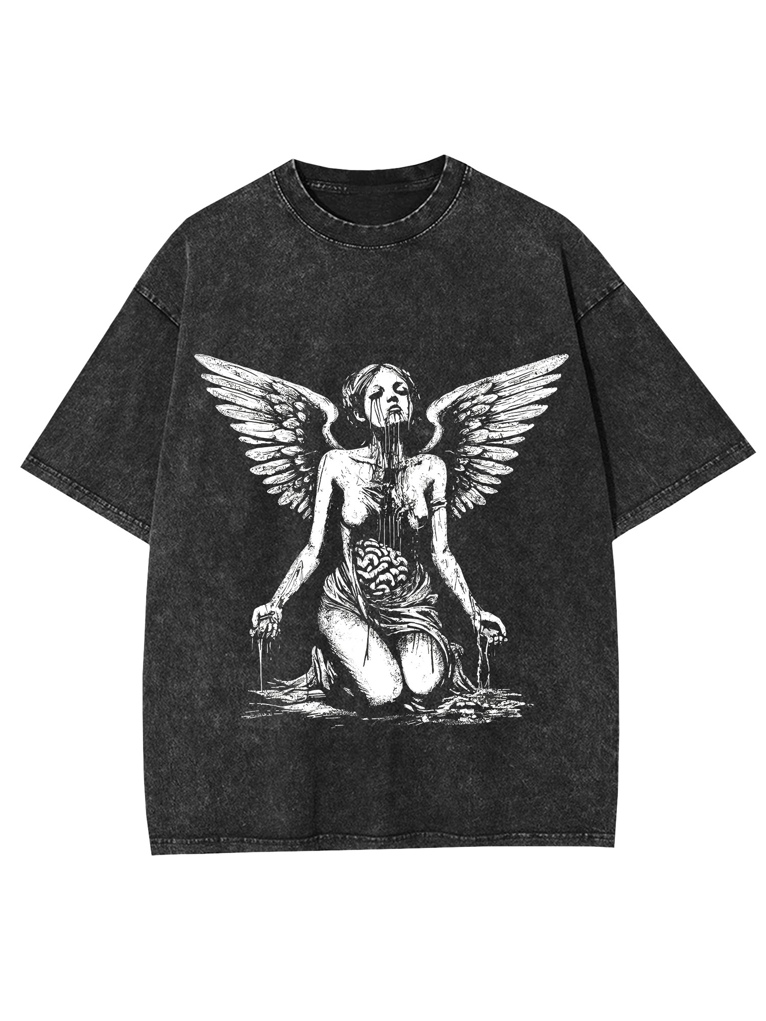 Macabre Angel Washed Tshirt-ClassyOutlaw Sale