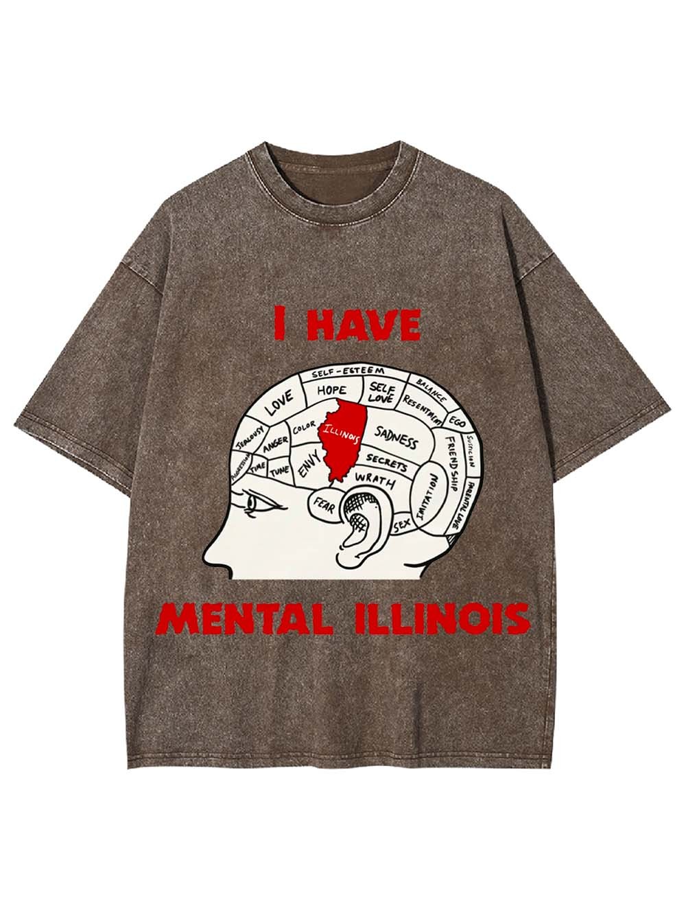 I HAVE MENTAL ILLINOIS WASHED TSHIRT