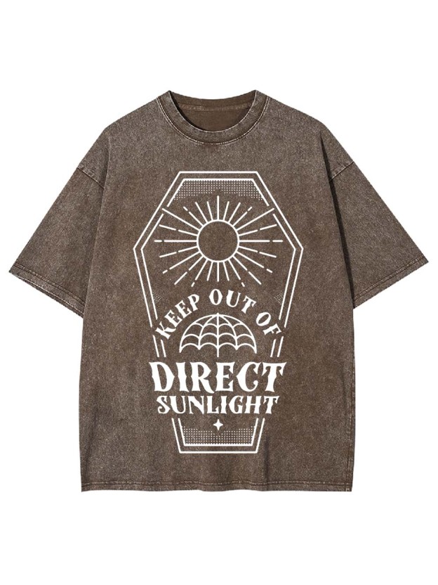 Keep Out Of Diregt Sunlight Washed Tshirt