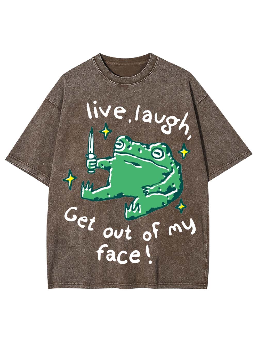 Live, Laugh, Threaten Washed Tshirt