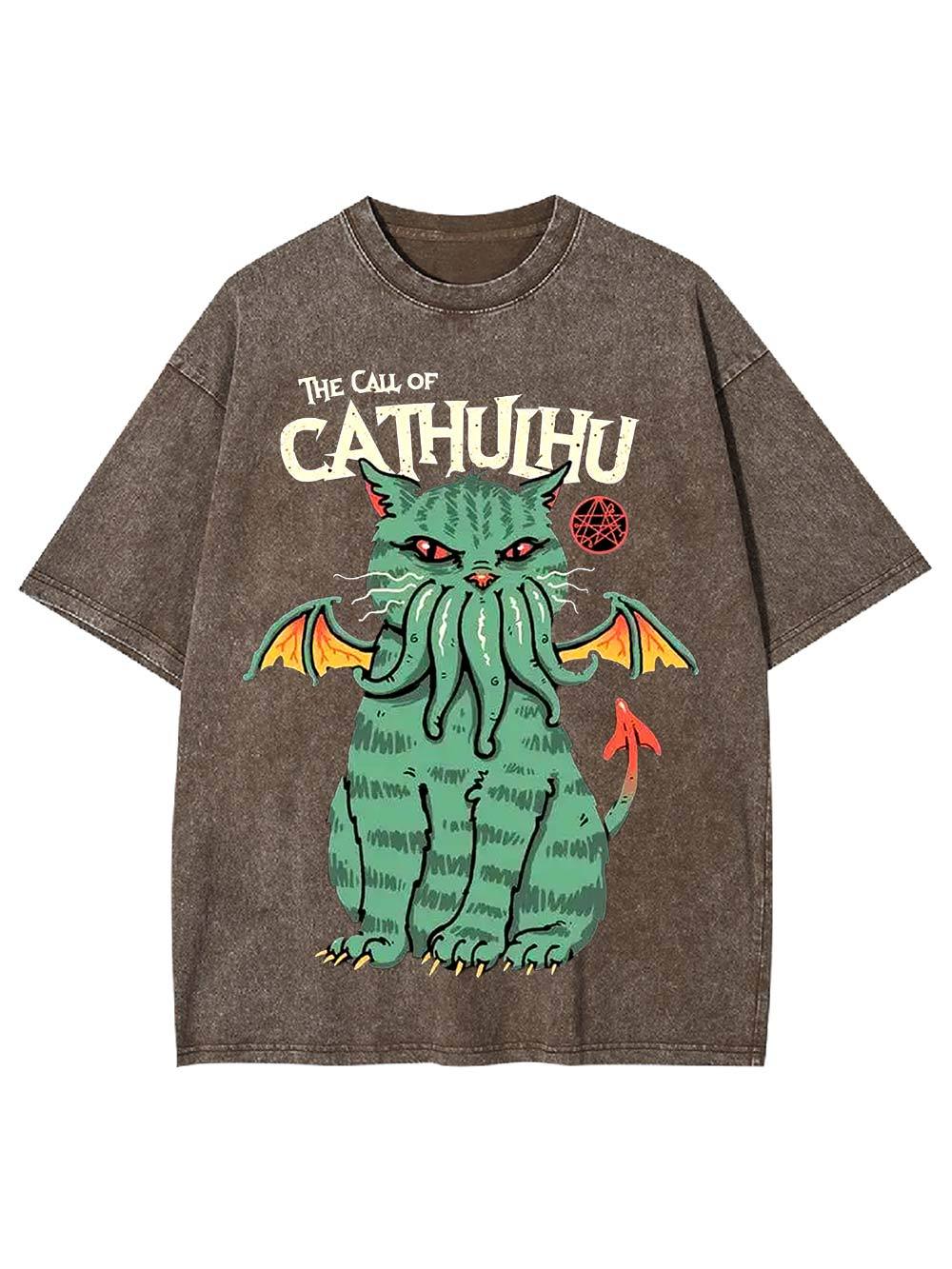 The Call of Cathulhu Washed Tshirt