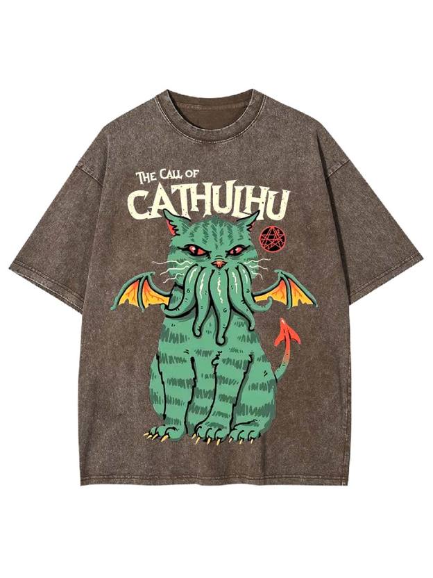 The Call of Cathulhu Washed Tshirt