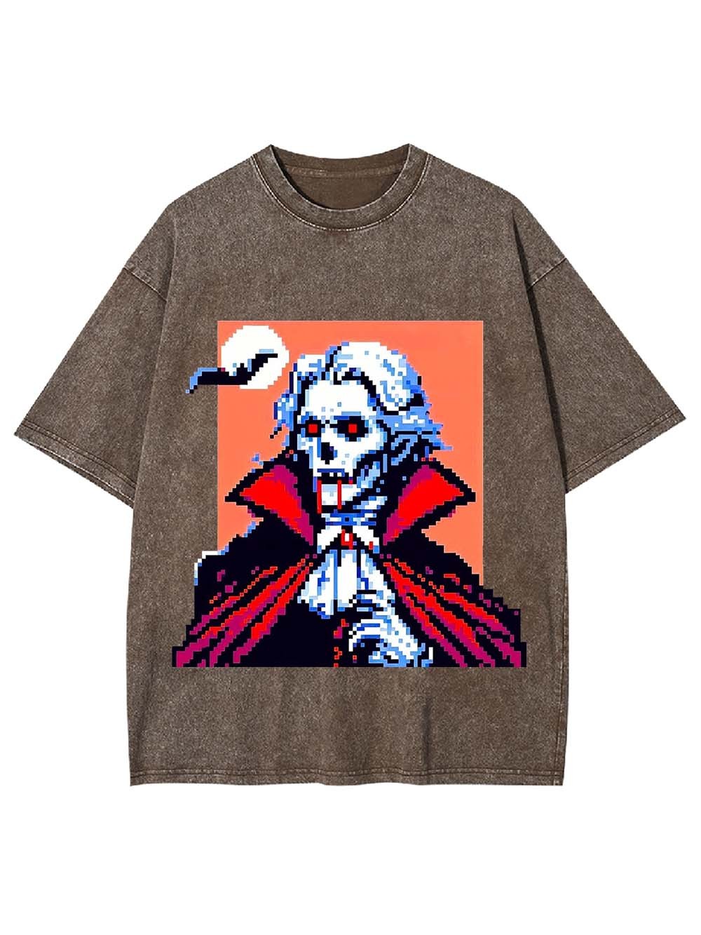 Pixelated Vampire Washed Tshirt