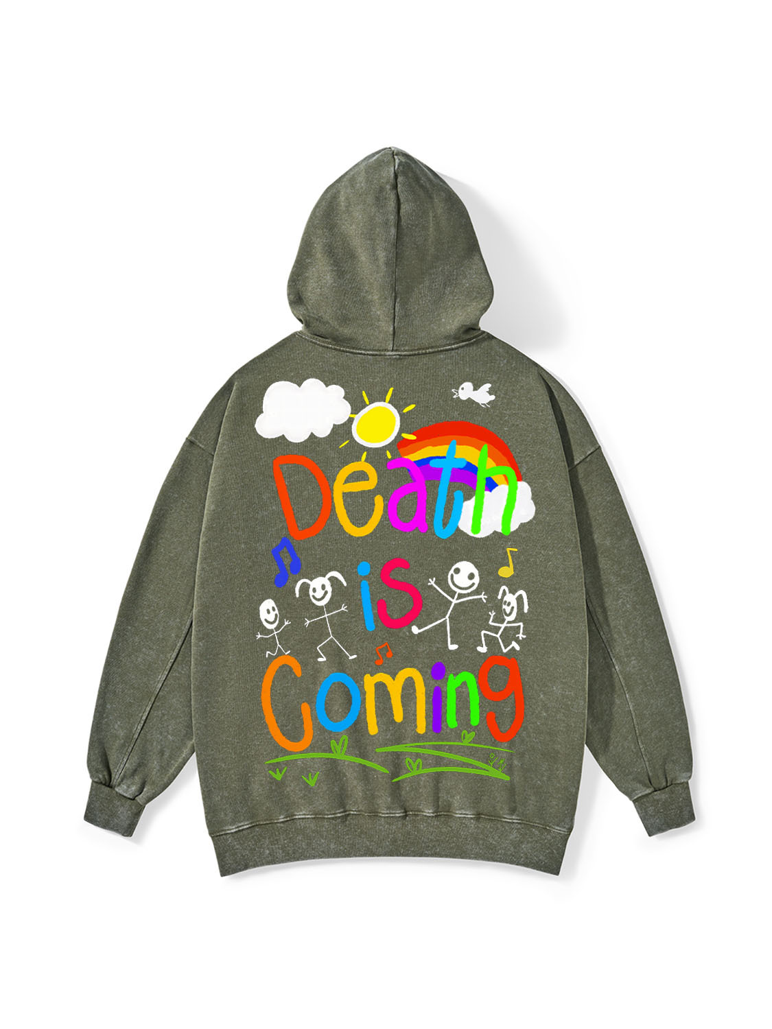 Death Is Coming Washed Hoodie