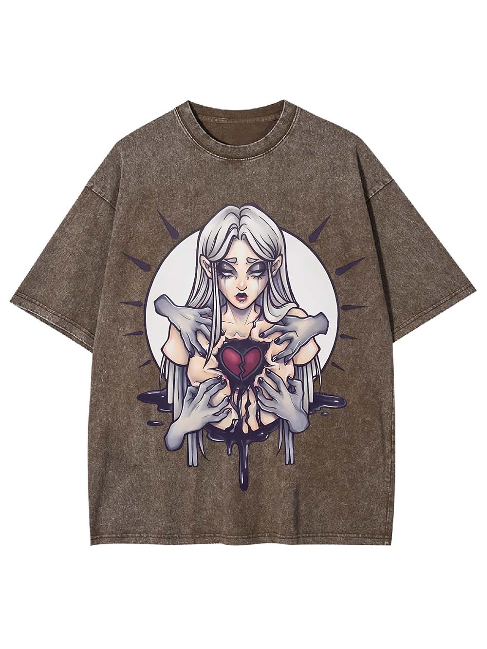 BROKEN HEART GRASP WASHED TSHIRT