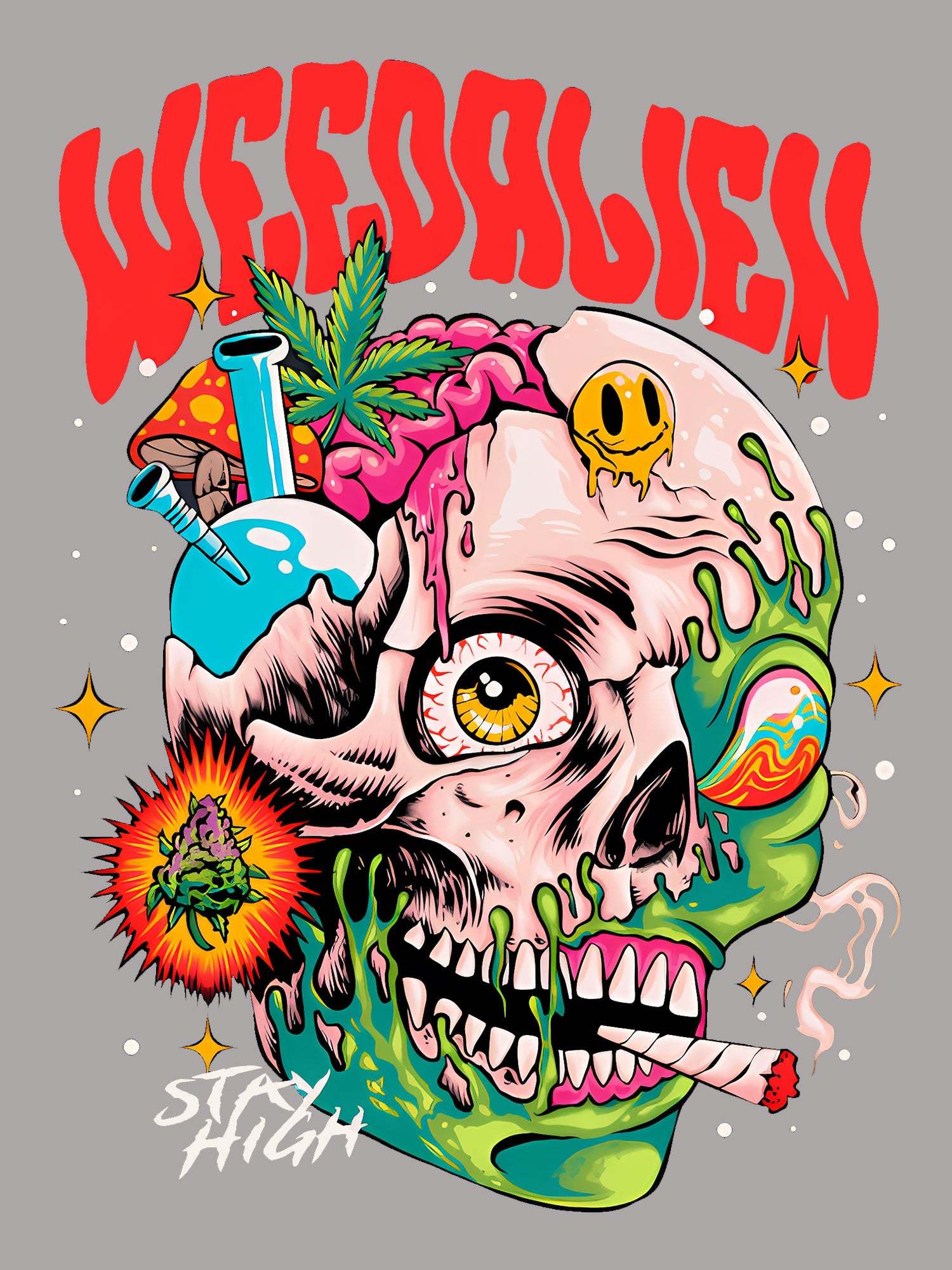 Weedalien Washed Tshirt