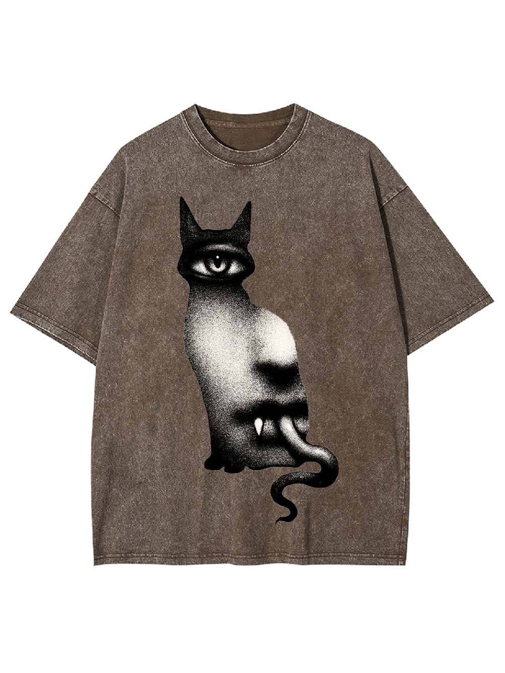 Surreal Feline Vision Washed Tshirt