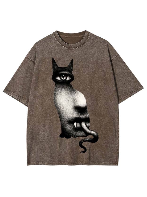 Surreal Feline Vision Washed Tshirt
