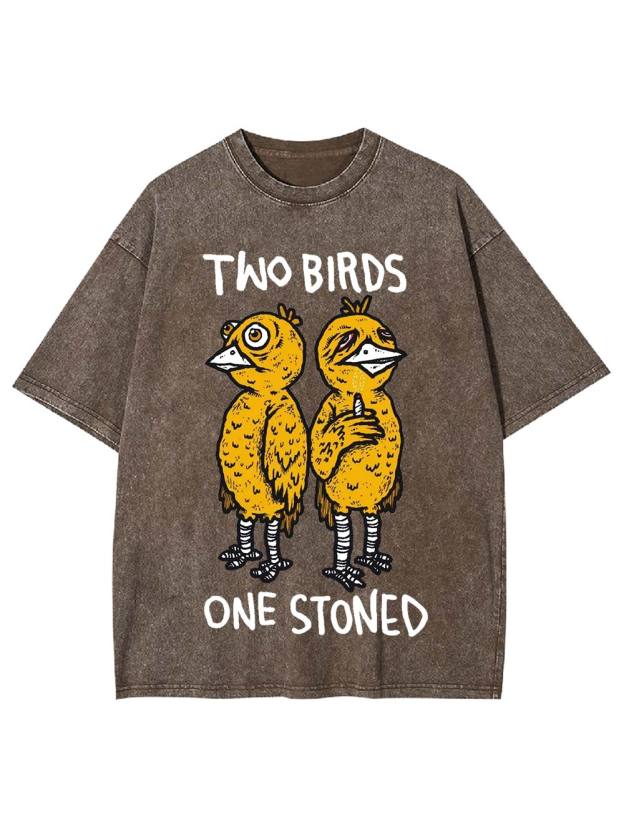 Two Birds One Stoned Washed Tshirt