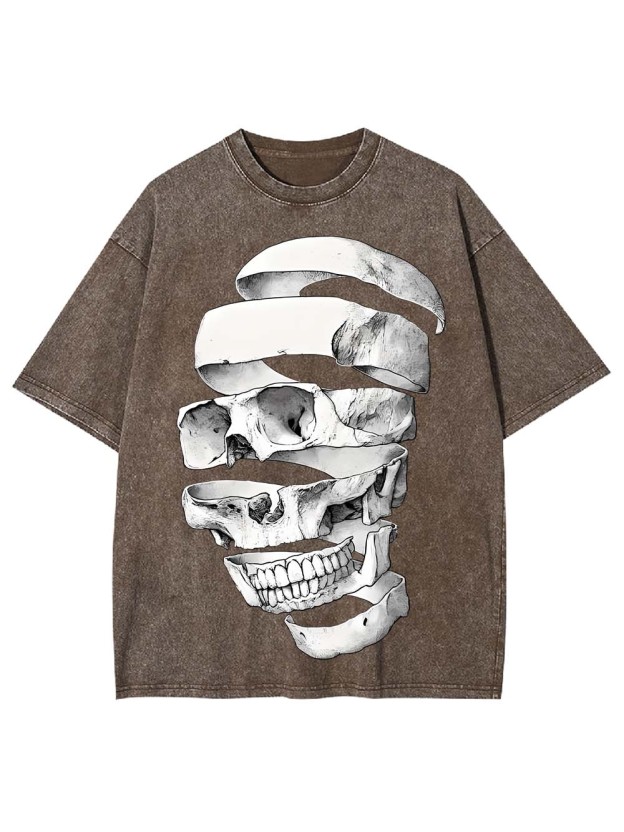 FRAGMENTED SKULL WASHED TSHIRT