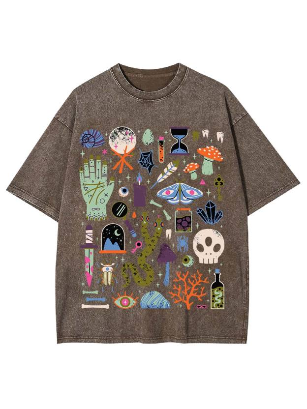 Eclectic Mystical Symbols Washed Tshirt
