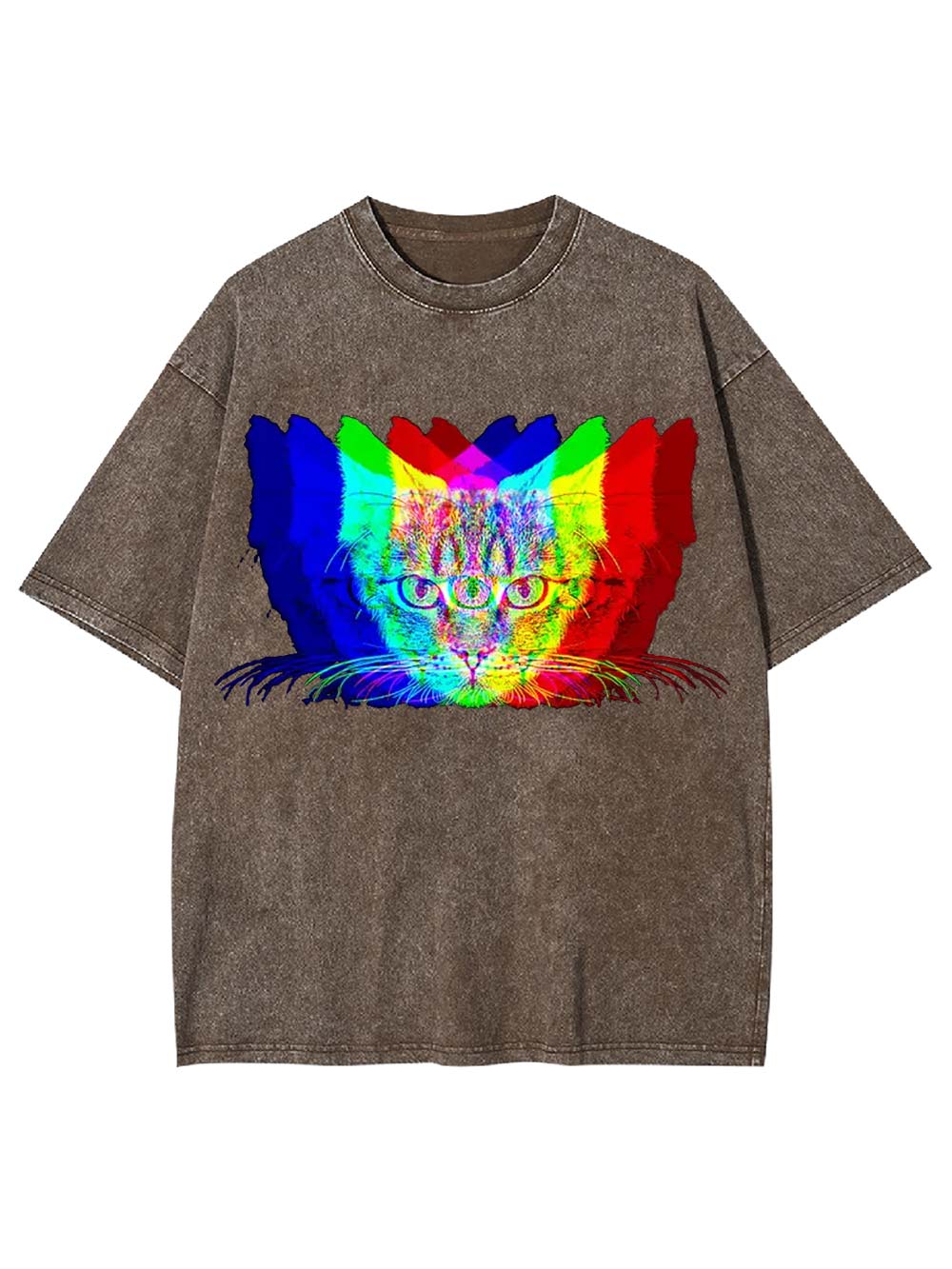 Trippy Cat Vision Washed Tshirt