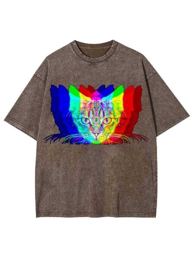 Trippy Cat Vision Washed Tshirt