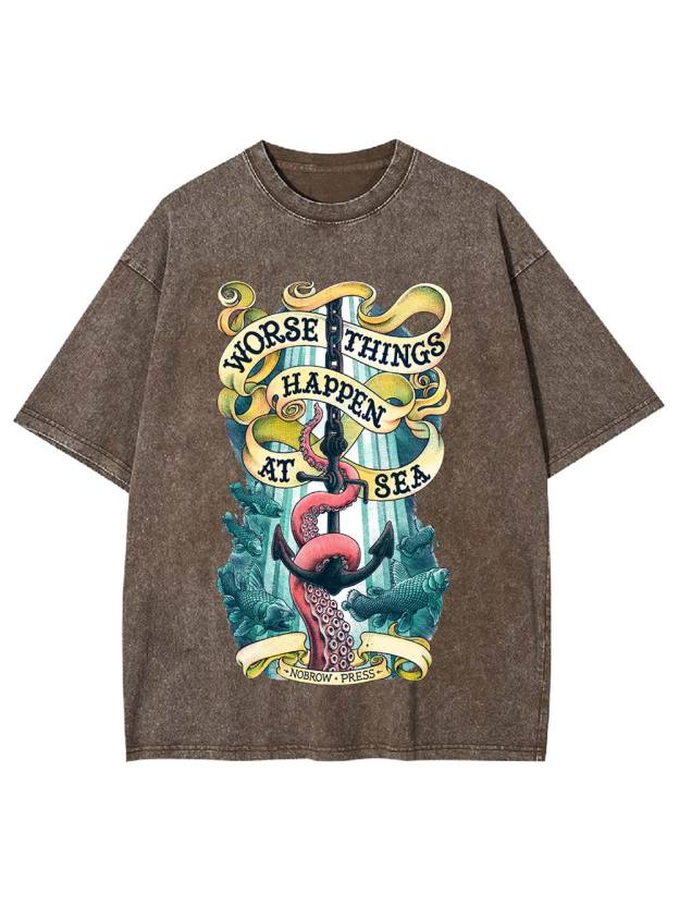 Worse Things Happen at Sea Washed Tshirt