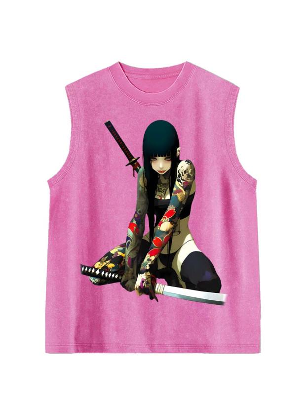 Tattooed Blade Warrior Washed Tank Top
