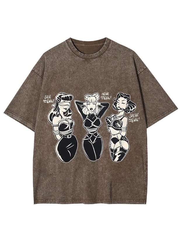 See Hear Speak Washed Tshirt