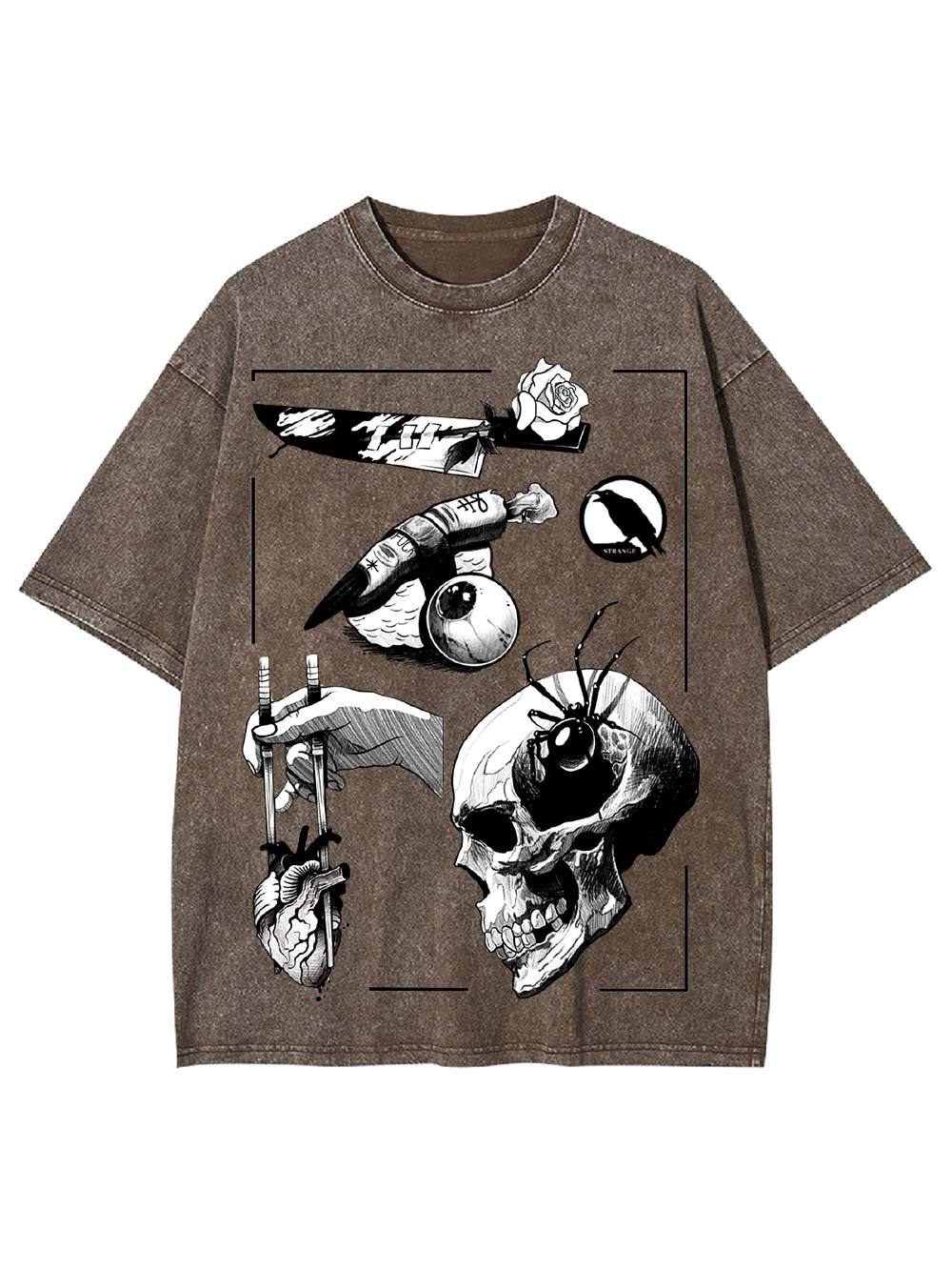 Dark Surreal Illustrations Washed Tshirt