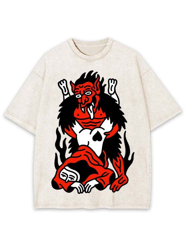 THE DEVIL'S EMBRACE WASHED TSHIRT