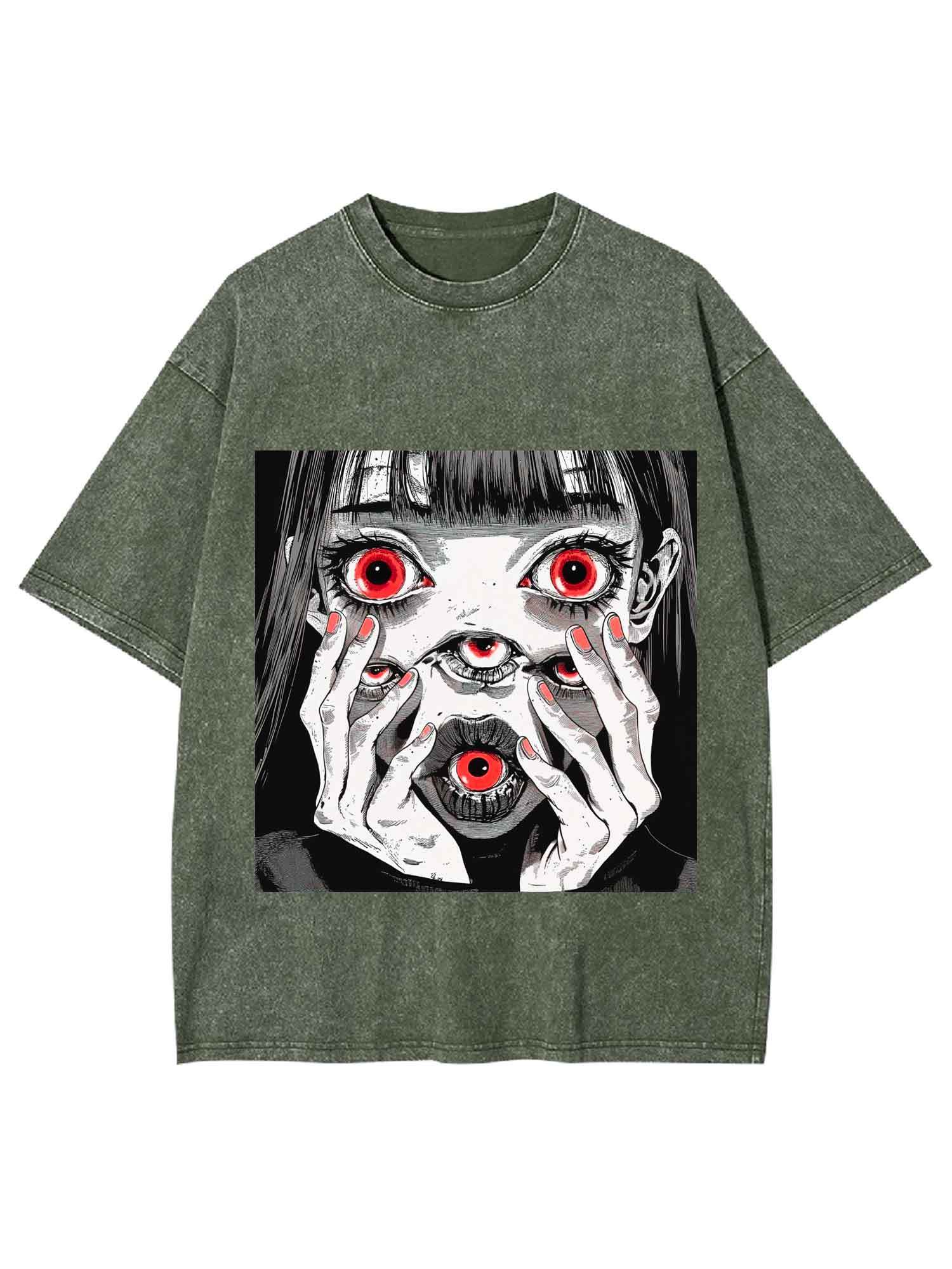 Girl Of Eyeballs Washed Tshirt