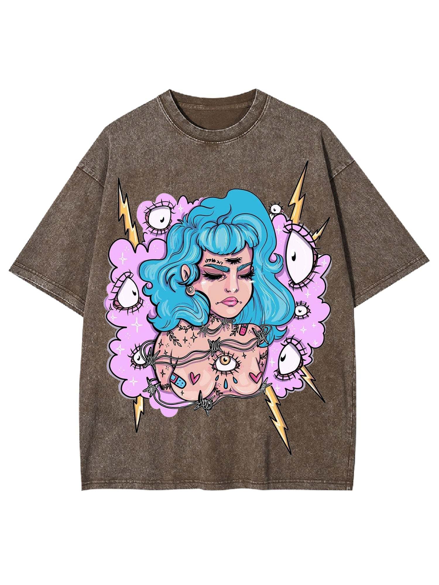 Being Gazed At Washed Tshirt-ClassyOutlaw Sale