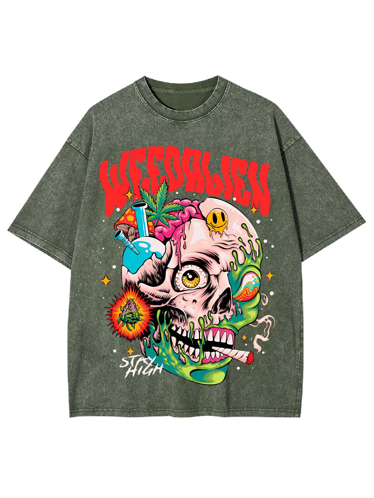 Weedalien Washed Tshirt