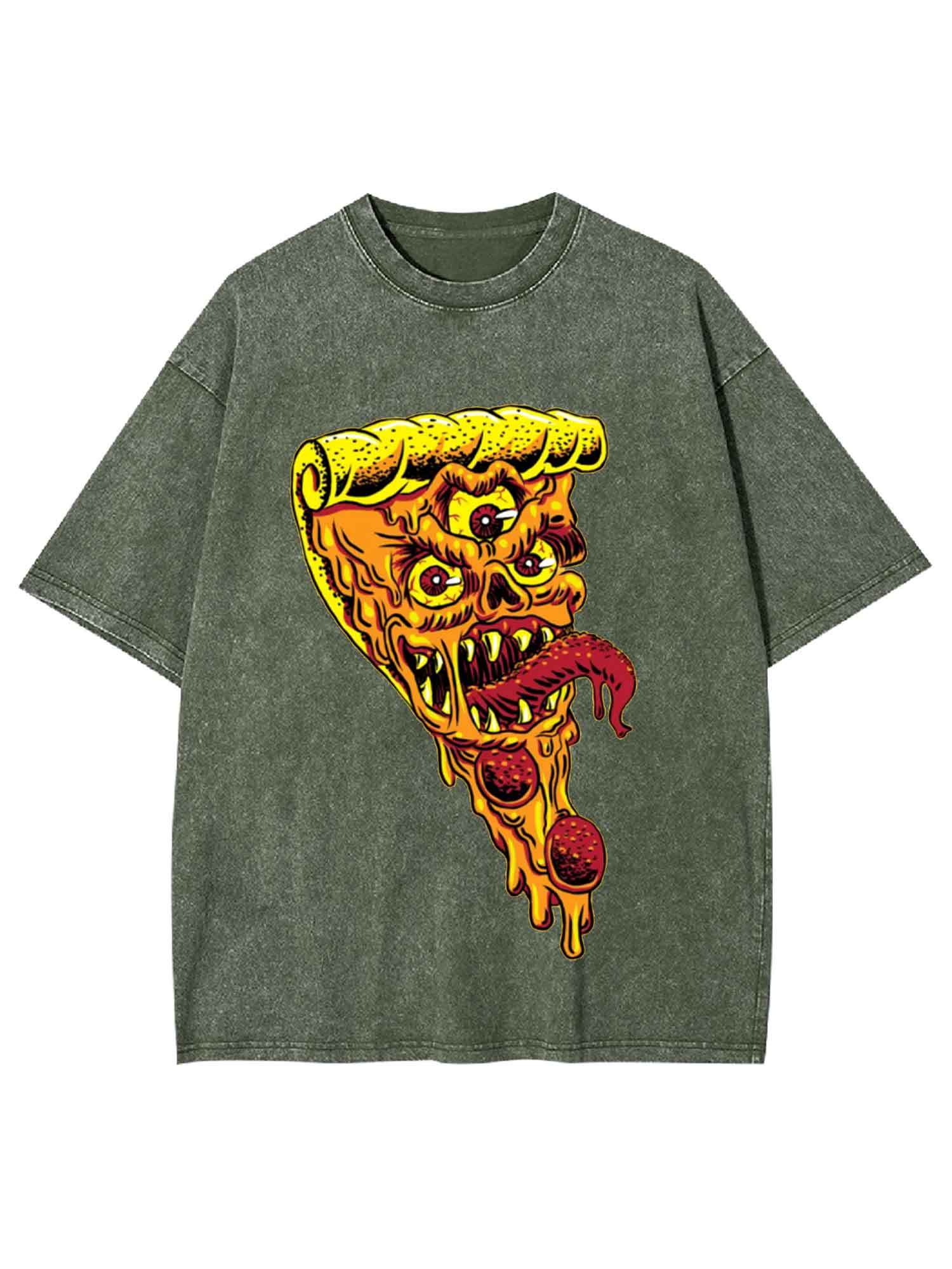 Slice Of Terror Washed Tshirt-ClassyOutlaw Sale