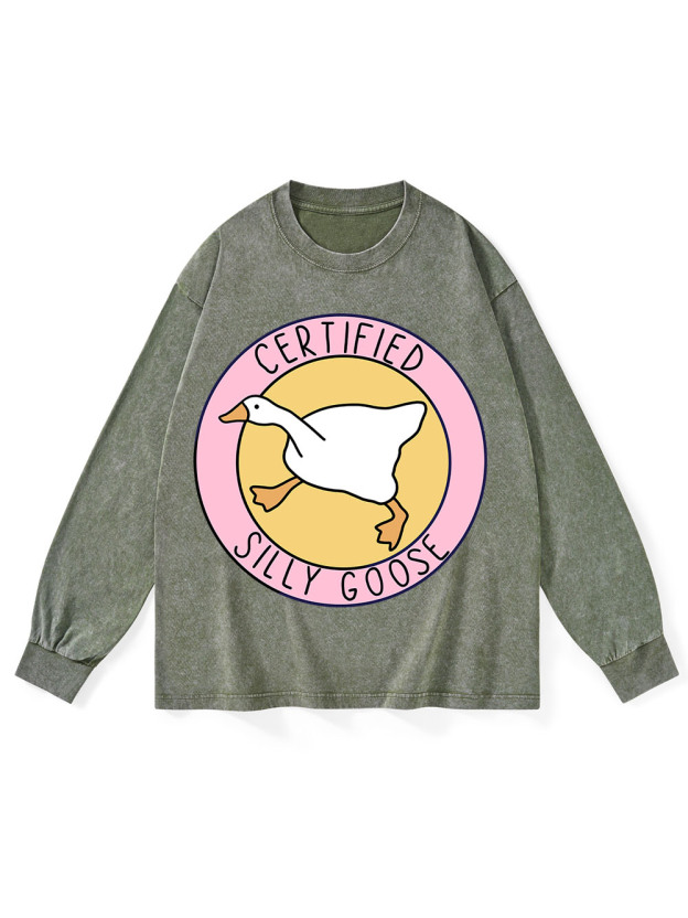 Certified Silly Goose Washed Long-Sleeve Tshirt