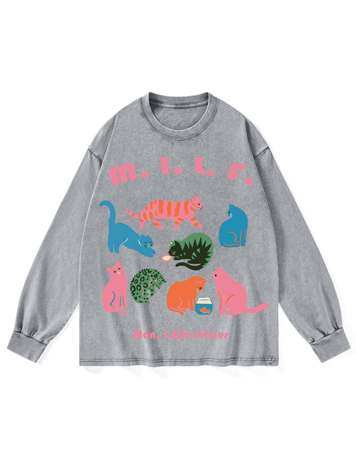 Milf Washed Long-Sleeve Tshirt-ClassyOutlaw