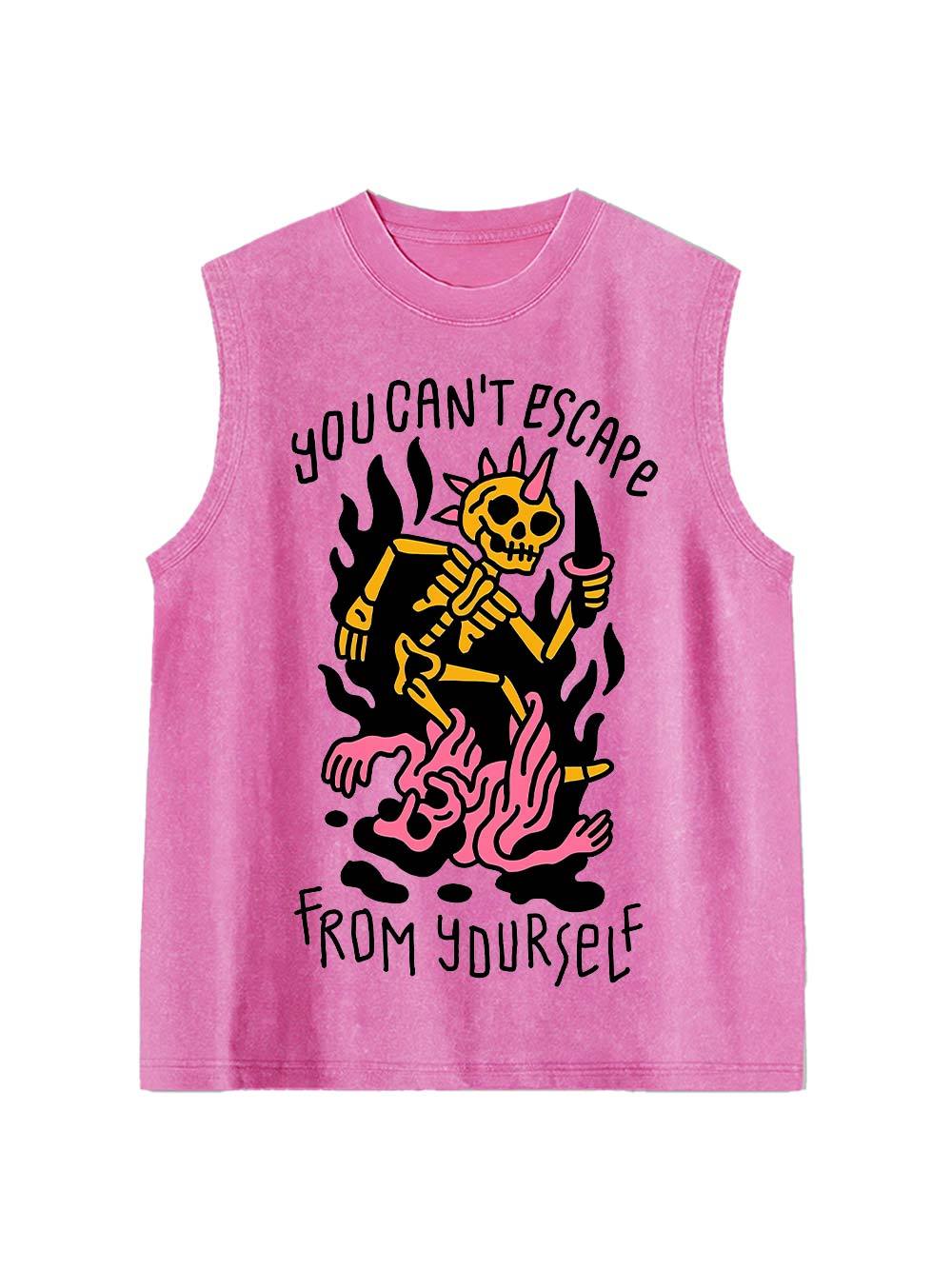 You Can't Escape From Yourself Washed Tank Top