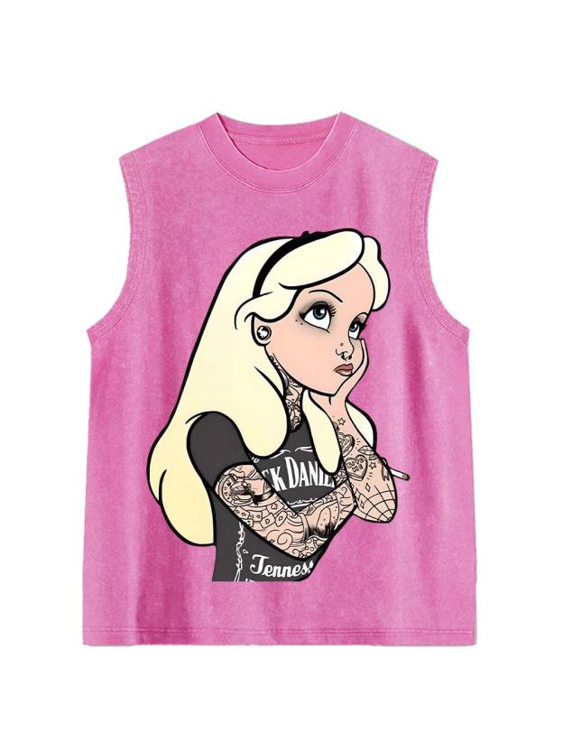 Tattooed Girl Washed Tank Top
