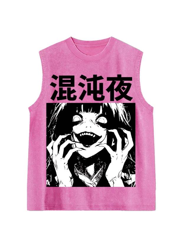 Chaotic Night Washed Tank Top