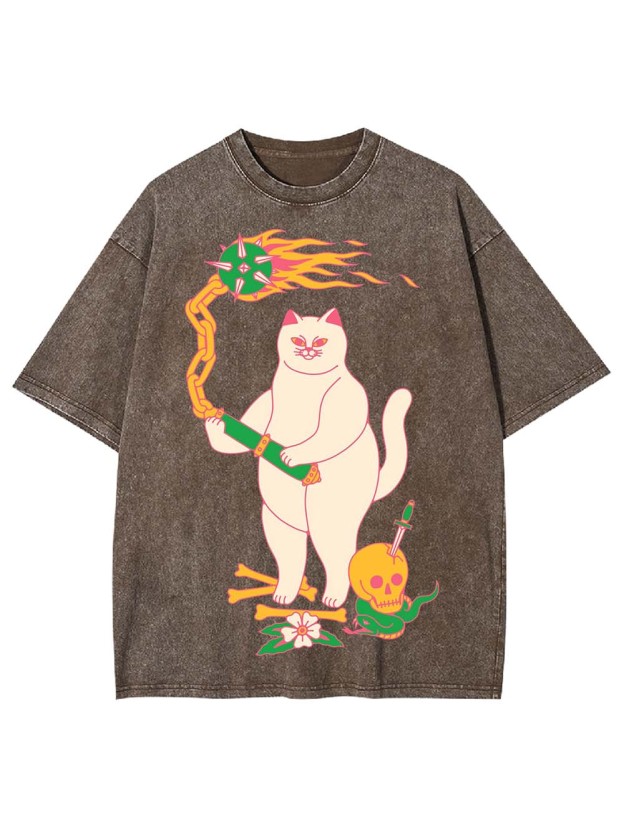 FEROCIOUS CAT WASHED TSHIRT