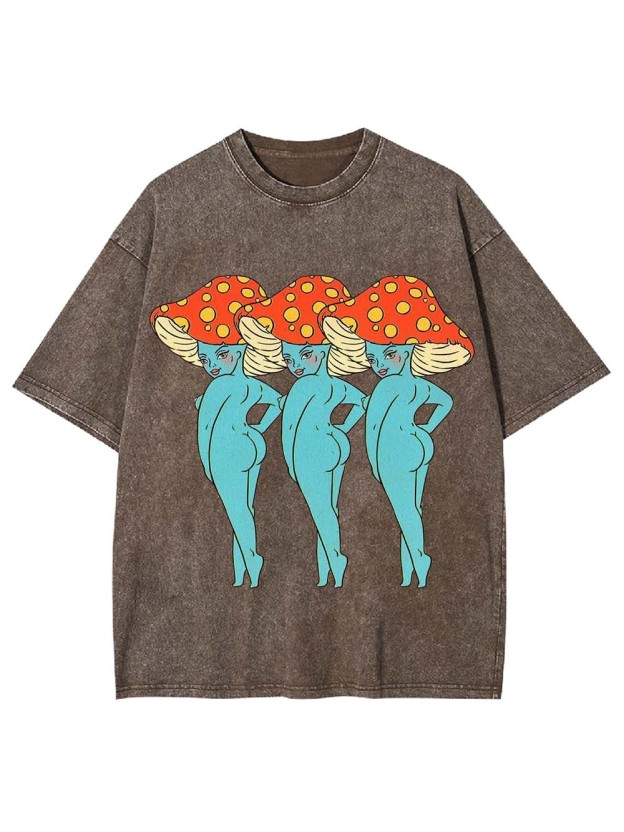 Mushroom Trio Beauties Washed Tshirt